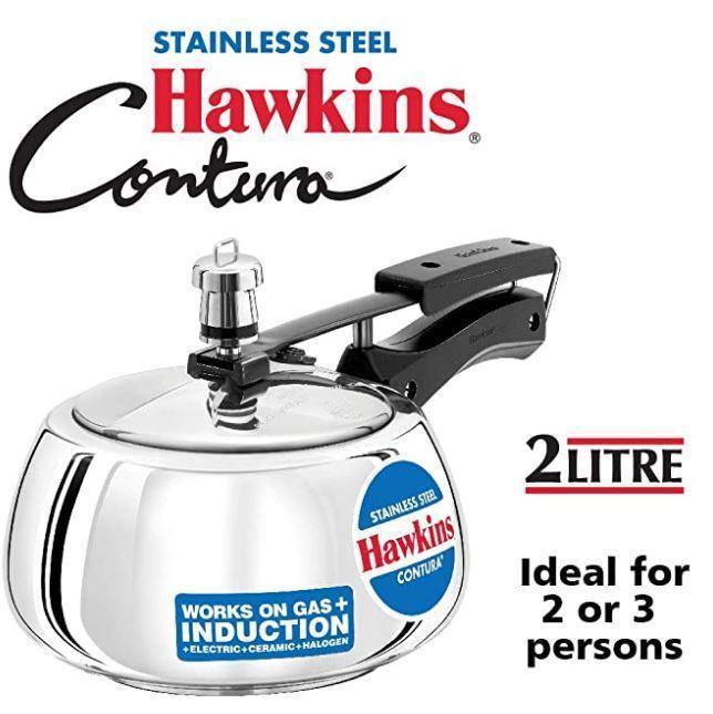 HAWKINS STAINLESS STEEL PRESSURE COOKER 2 LITRES CONTURA SSC20