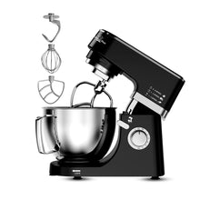 Load image into Gallery viewer, INALSA Stand Mixer 1200W|Pure Copper Motor|5.3L SS Bowl With Splash Guard|Metal Gears for Extra Durability|Accessories Included|Dishwasher Safe|Baking,Cake Mixer,Kneading-Kratos Plus
