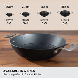 Stahl Blacksmith Hybrid Enamelled Cast Iron Kadhai, Rust Proof Kadai for Cooking, Light Weight Cast Iron, Induction & Gas Stove Compatible, 2.4 L, 26 cm