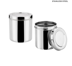 DEVIDAYAL Stainless Steel Airtight Deep Dabba set of 2 pieces