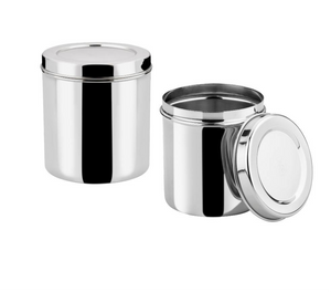 DEVIDAYAL Stainless Steel Airtight Deep Dabba set of 2 pieces