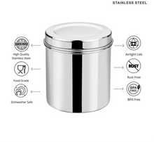 Load image into Gallery viewer, DEVIDAYAL BOMBAY Stainless Steel Airtight Deep Dabba set of 4 pieces
