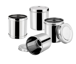 DEVIDAYAL BOMBAY Stainless Steel Airtight Deep Dabba set of 4 pieces