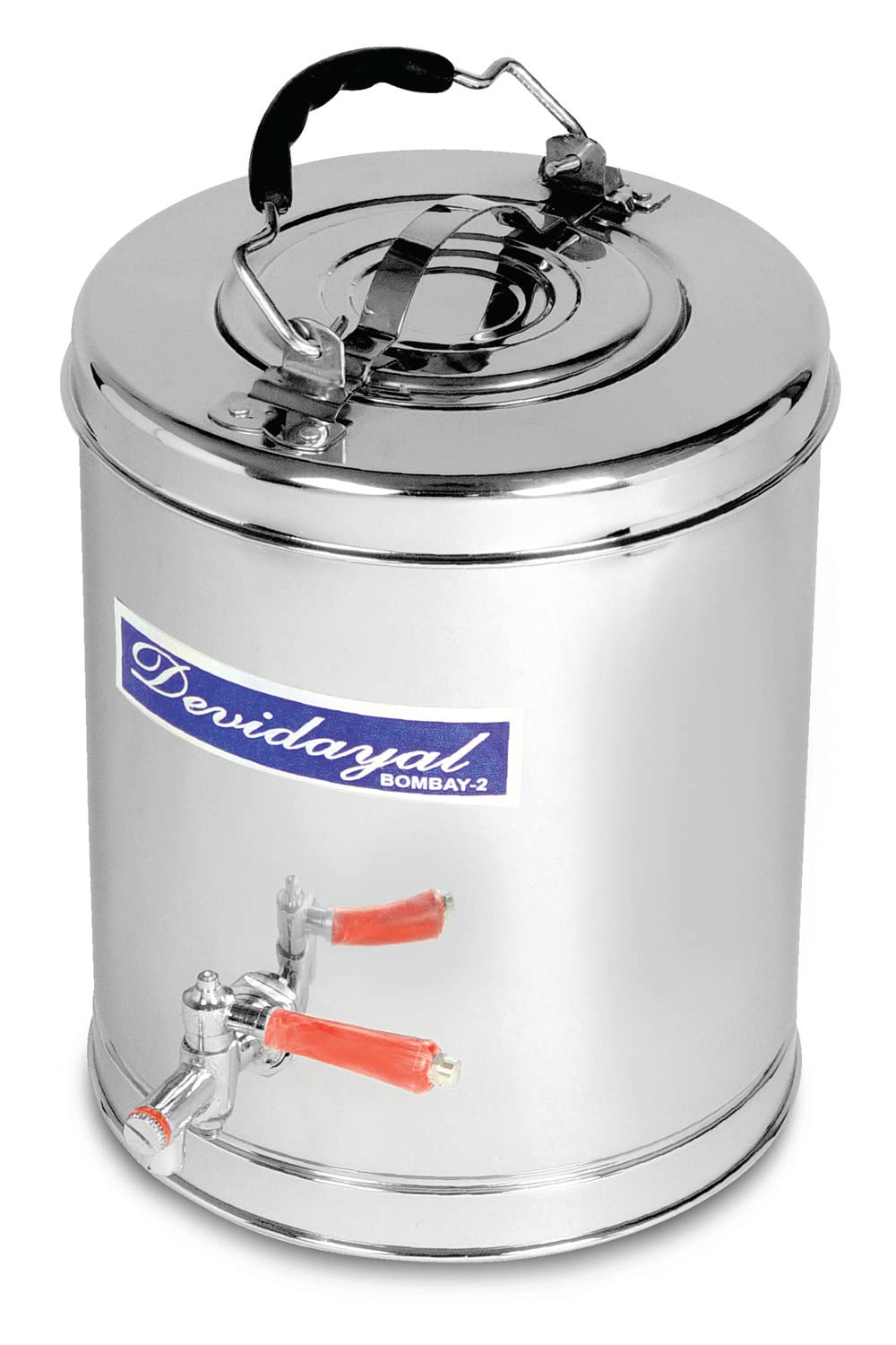 Devidayal Tea Container with lid, Tea Storage Container with Steel Handle and tap|steel