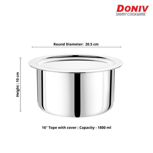 DONIV Titanium Triply Stainless Steel Tope with Cover, Induction Friendly - KOCHEN ESSENTIAL