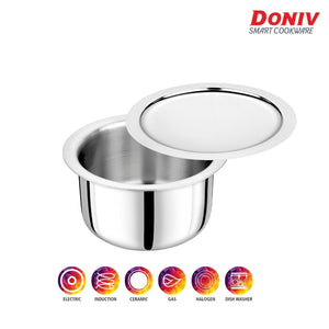 DONIV Titanium Triply Stainless Steel Tope with Cover, Induction Friendly - KOCHEN ESSENTIAL