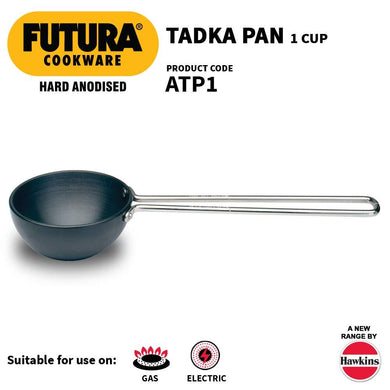 HAWKINS FUTURA HARD ANODIZED TADKA HEATING TADKA PAN 1 CUP (HARD ANODISED) - KOCHEN ESSENTIAL