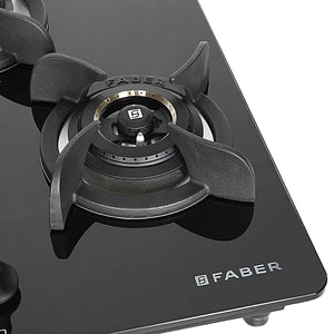 Faber Hob/Hobtop 4 Brass Burner Electric Auto Ignition, Glass Top (HOB ULTIMA HT724 CRS BR CI AI ) - Black, 72 cm