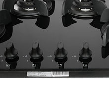 Load image into Gallery viewer, Faber Hob/Hobtop 4 Brass Burner Electric Auto Ignition, Glass Top (HOB ULTIMA HT724 CRS BR CI AI ) - Black, 72 cm
