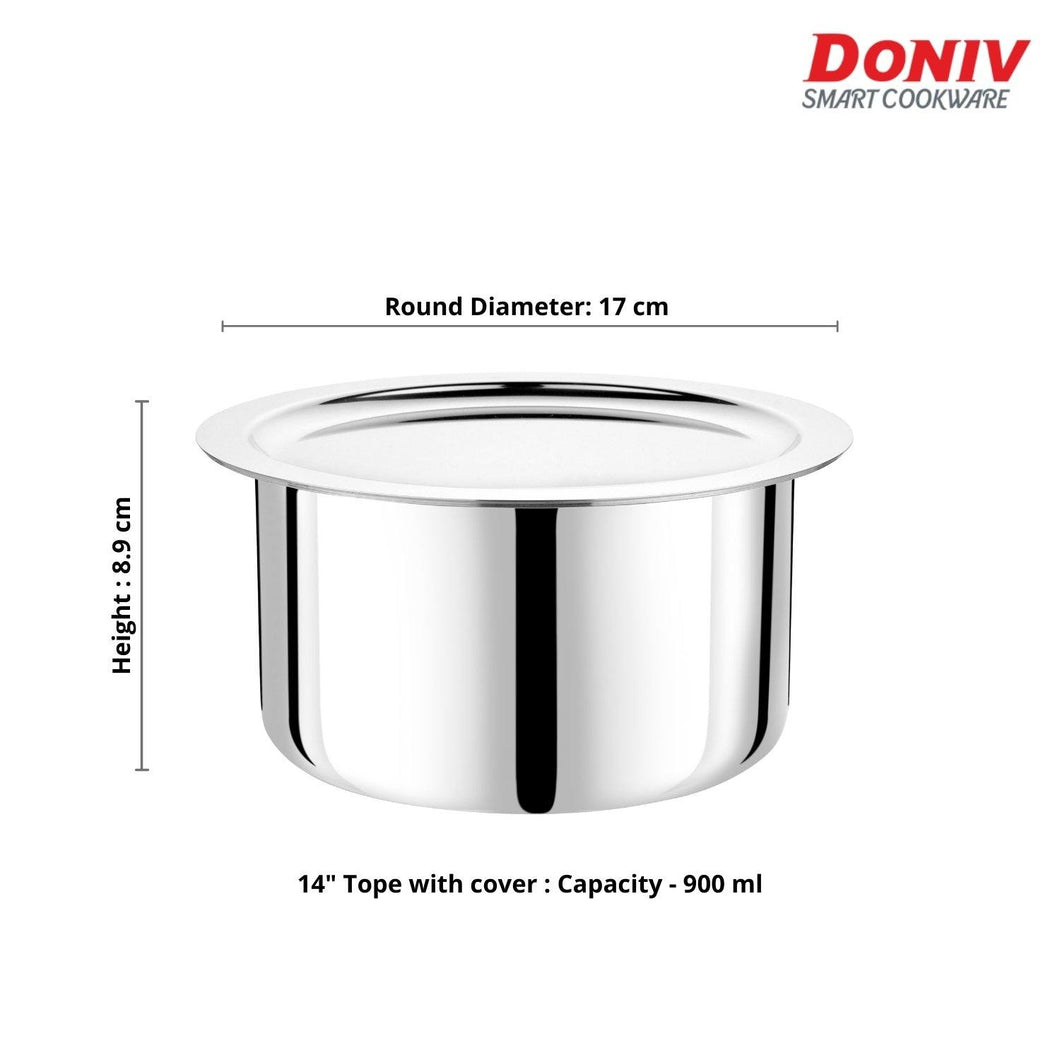 DONIV Titanium Triply Stainless Steel Tope with Cover, Induction Friendly - KOCHEN ESSENTIAL