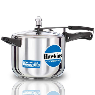 HAWKINS STAINLESS STEEL PRESSURE COOKER, 3 LITRES TALL, INDUCTION COOKER, HSS3T - KOCHEN ESSENTIAL